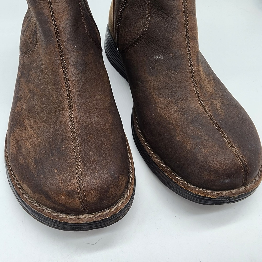 Merrell Clay Waterproof Ankle Boots Womens 5.5 Brown Leather Side Zip Booties - Picture 4 of 10
